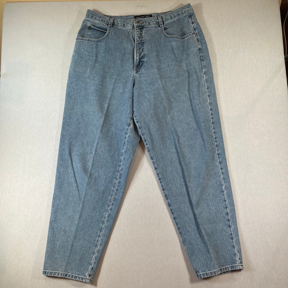 Vintage Venezia Jeans Womens 20 Relaxed Light Wash High Rise Denim Tapered 90s